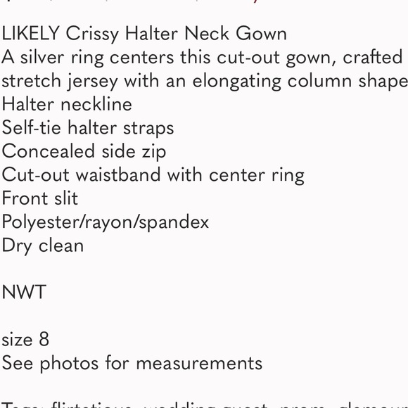 LIKELY Revolve Crissy Halter Neck Gown in Black NWT - Picture 11 of 12